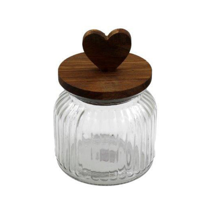 Sifcon 15Cm Ribbed Glass+Heart Lid