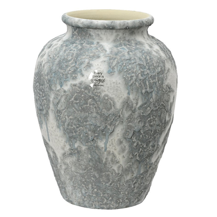 Kaemingk Vase Terracotta Sand Blue/White 40cm