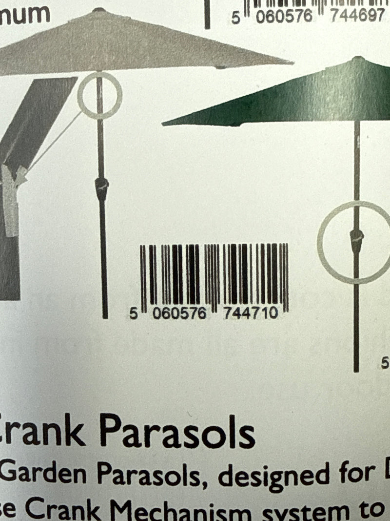 NOVA Antigua 2.4m Round Aluminium Garden Parasol - Crank & Tilt - Taupe
