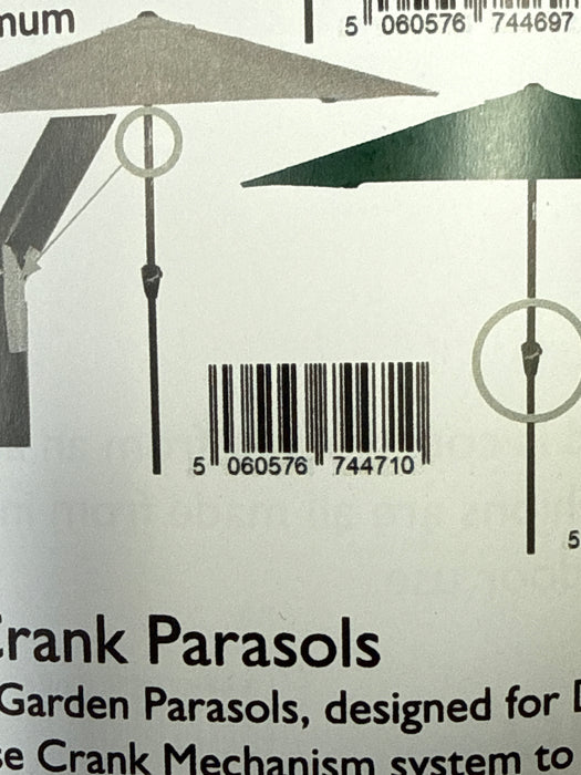 NOVA Antigua 2.4m Round Aluminium Garden Parasol - Crank & Tilt - Taupe