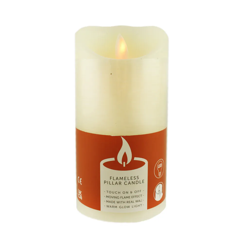 Sage Décor 7.5cm x 15cm LED Touch On and Off Pillar Candle