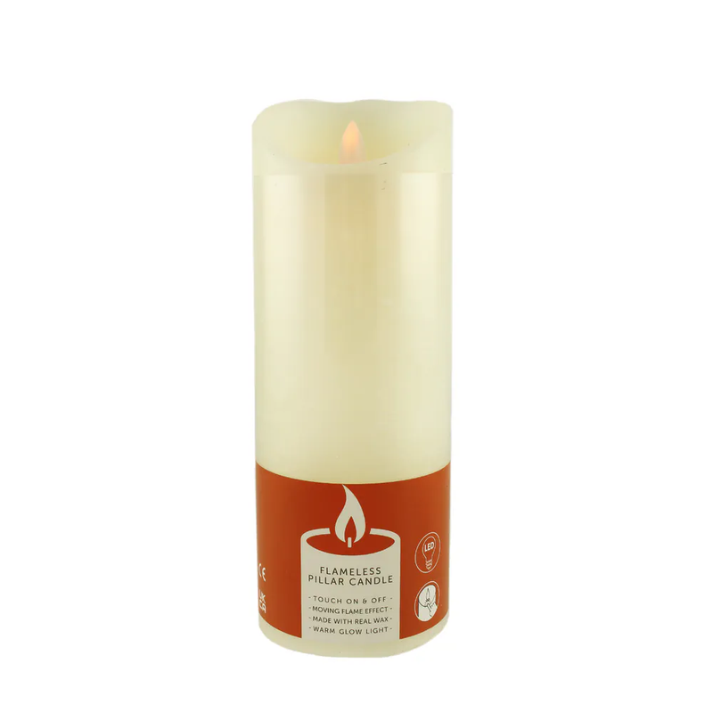 Sage Décor 7.5cm x 20cm LED Touch On and Off Pillar Candle
