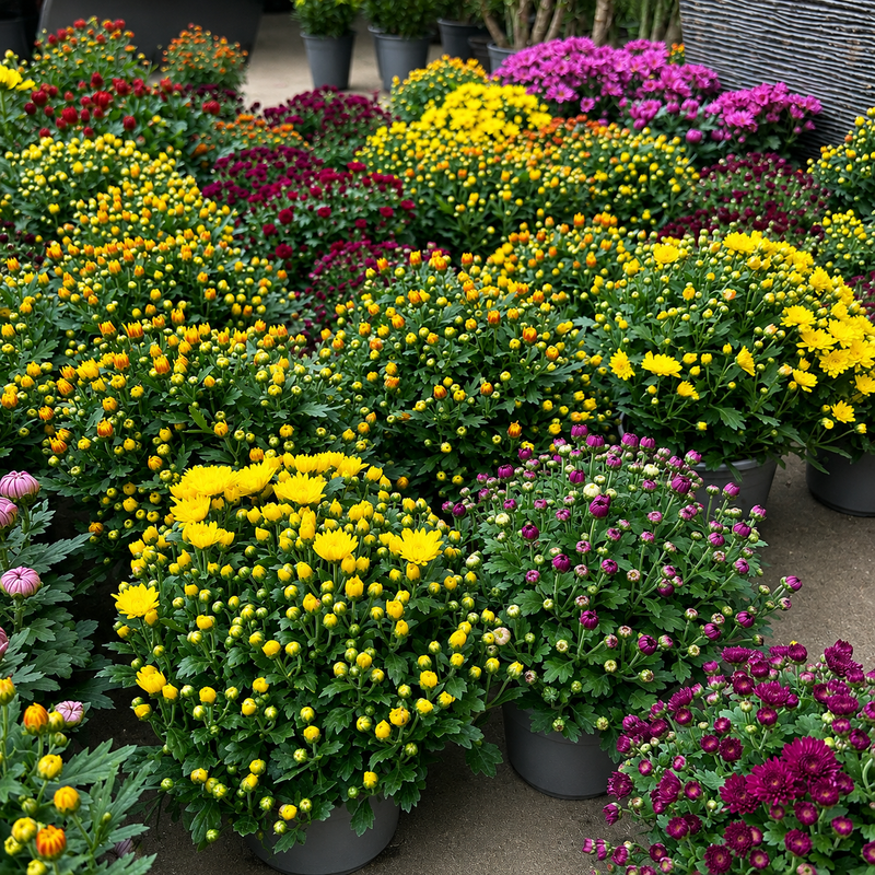 CHRYSANTHEMUM Mixed Trolley 19cm