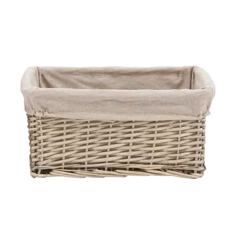 Gallery Sylva Square Lined Basket Grey MEDIUM