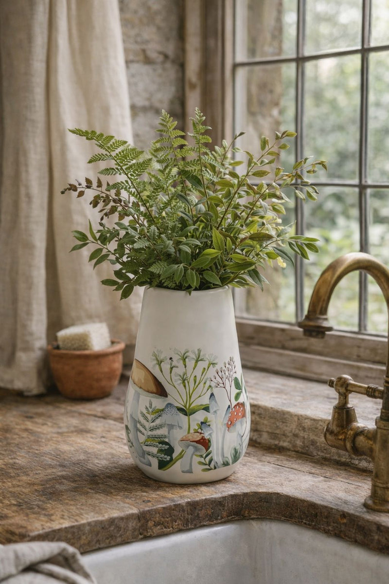 Sifcon 20.5Cm Mushroom Print Vase