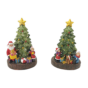 SHATCHI 15.2cm Battery LED Resin Christmas Tree - 2 Assorted