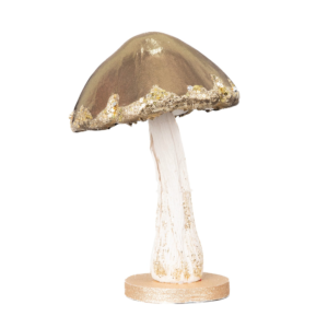 SHATCHI 22cm Gold Velvet Mushroom - Christmas Decoration