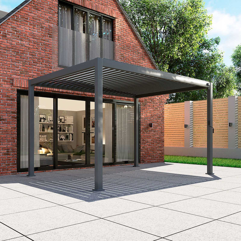 NOVA Titan Aluminium Pergola in Graphite Grey - 3.6m x 3.0m Free Standing