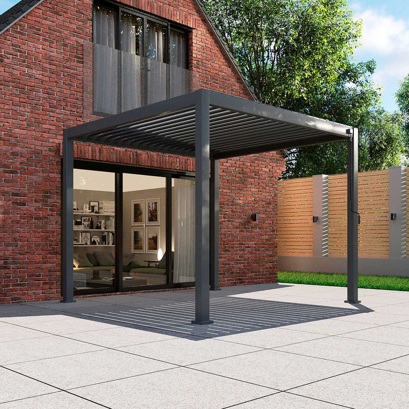 NOVA Titan Aluminium Pergola in Graphite Grey - 3.6m x 3.6m Free Standing