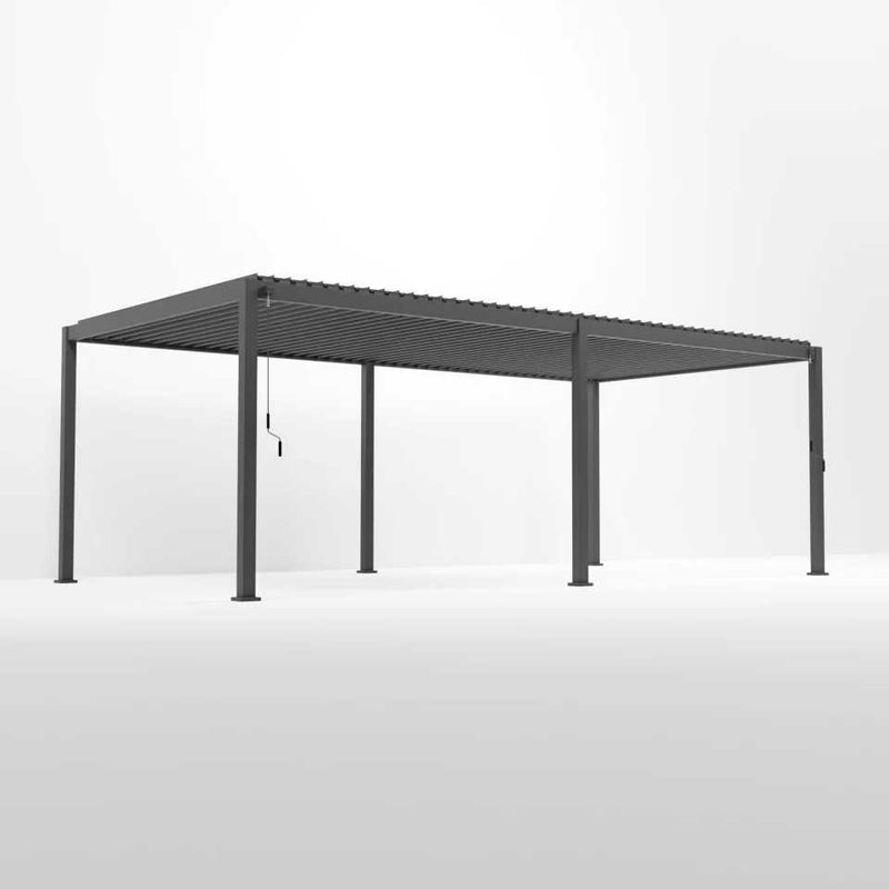 NOVA Titan Aluminium Pergola in Graphite Grey - 8.0m x 3.6m Free Standing