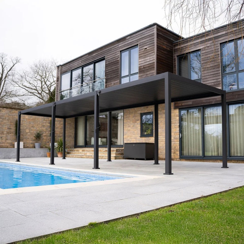NOVA Titan Aluminium Pergola in Graphite Grey