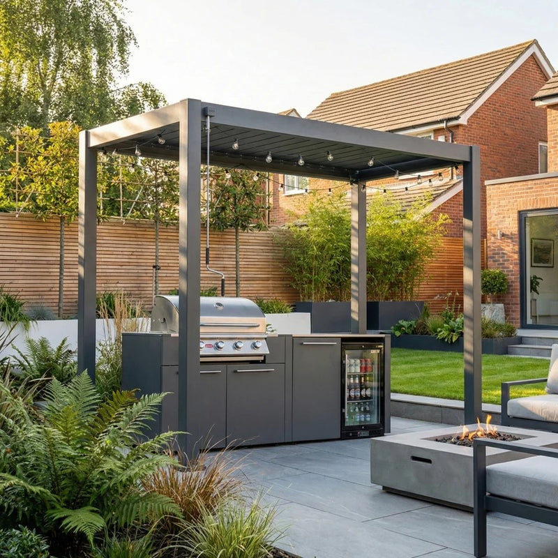 NOVA Titan Aluminium Pergola in Graphite Grey