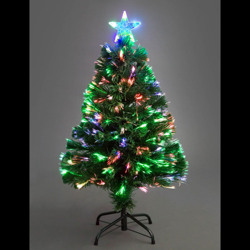 SHATCHI 4ft 1.2m Nova Fibre Optic Christmas Tree