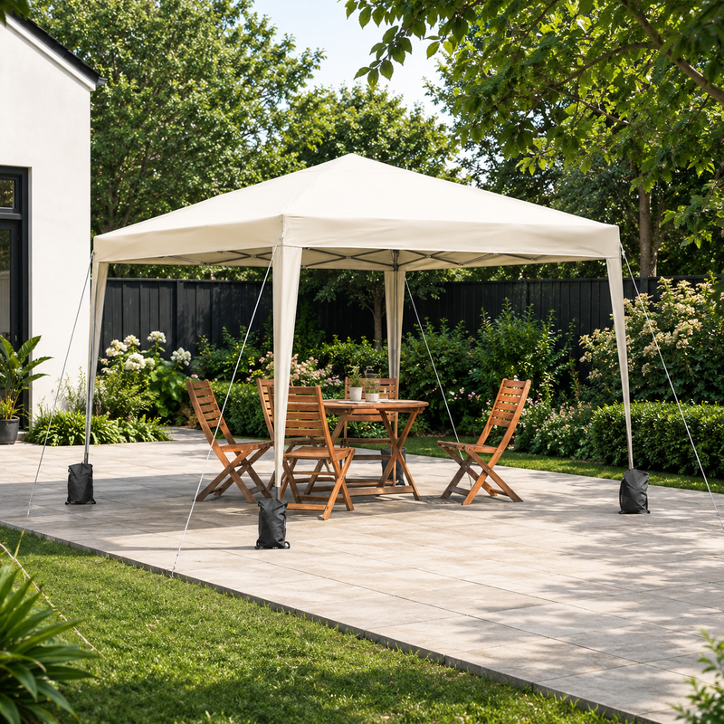Pop Up Gazebo Easy Up Party Tent 3m x 3m x 245cm Taupe