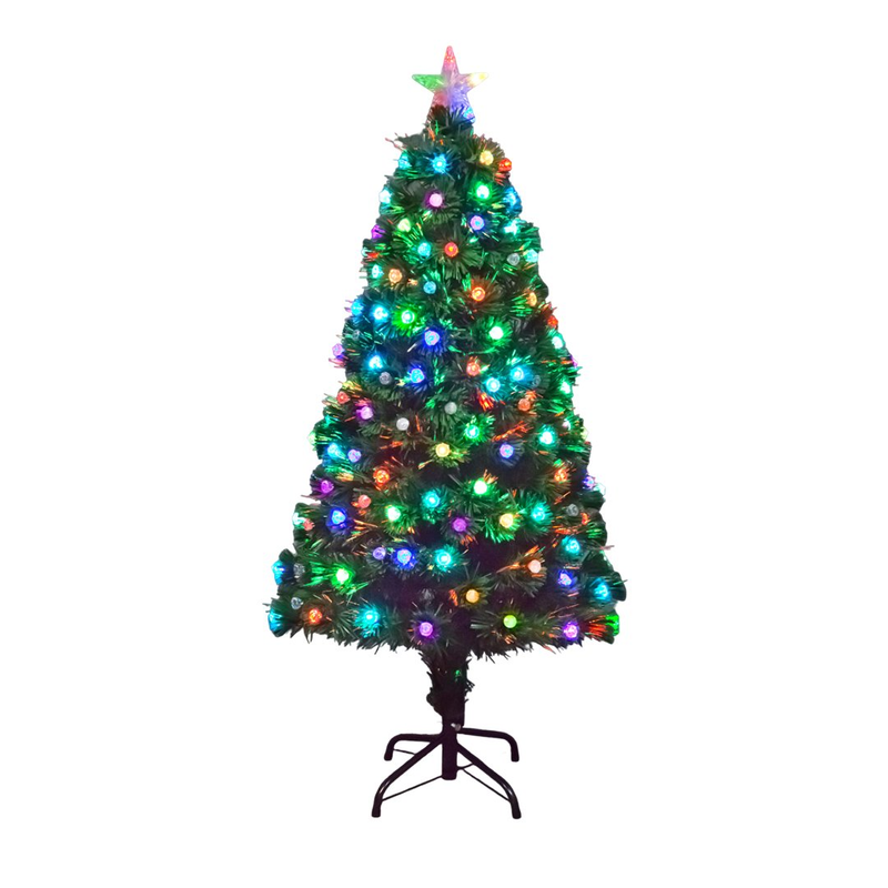 SHATCHI 4ft 1.2m Aurora LED Fibre Optic Christmas Tree