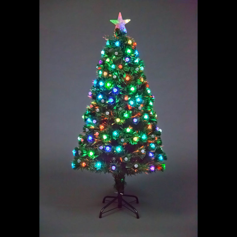 SHATCHI 4ft 1.2m Aurora LED Fibre Optic Christmas Tree