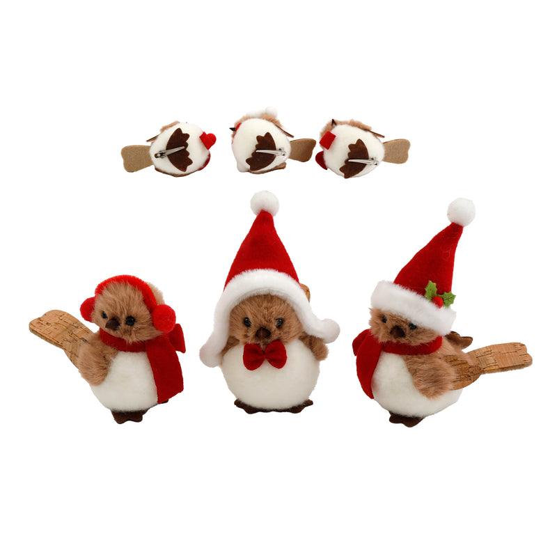 Sifcon Assorted Clip-On Christmas Robin 10cm
