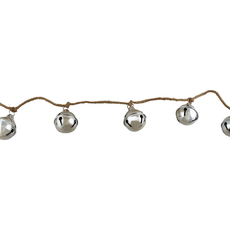 Sage Décor 140cm Metal Bell Garland Silver