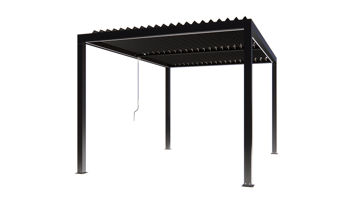 Portofino Pergola 3m x 4m with LED Lights and 3 Side Curtains