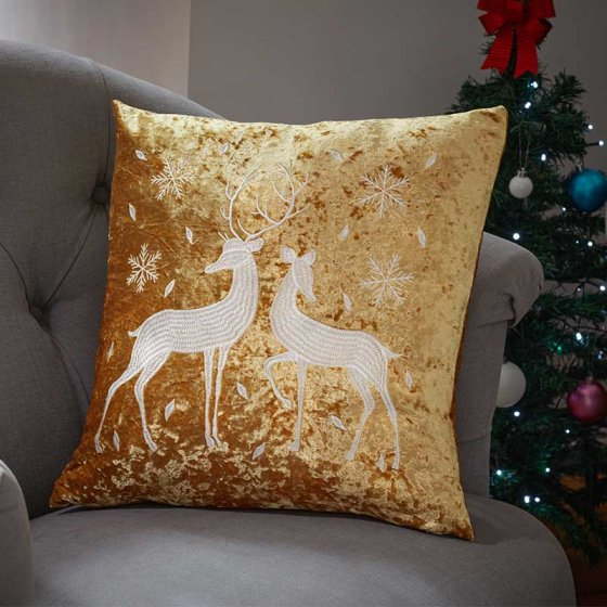 Smart Garden Reindeer Cushion - Gold