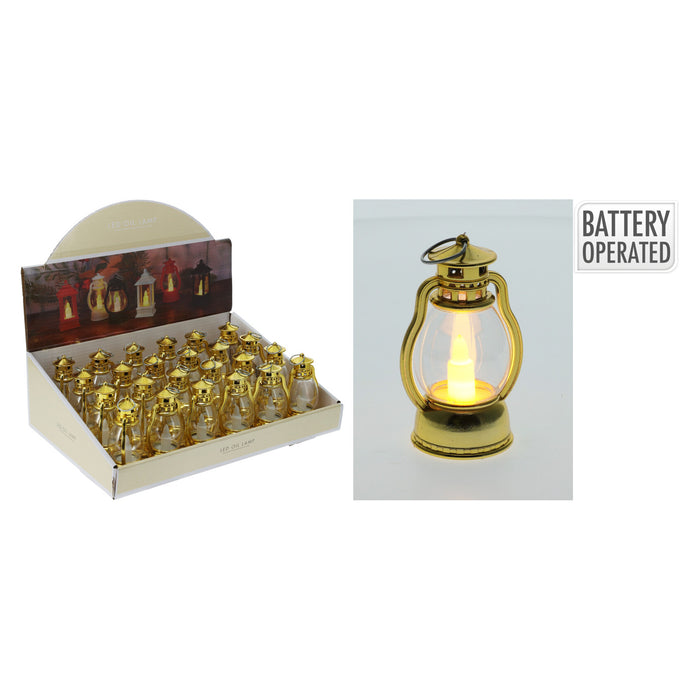 Koopman Oil Lamp With Candle Gold 9Cm