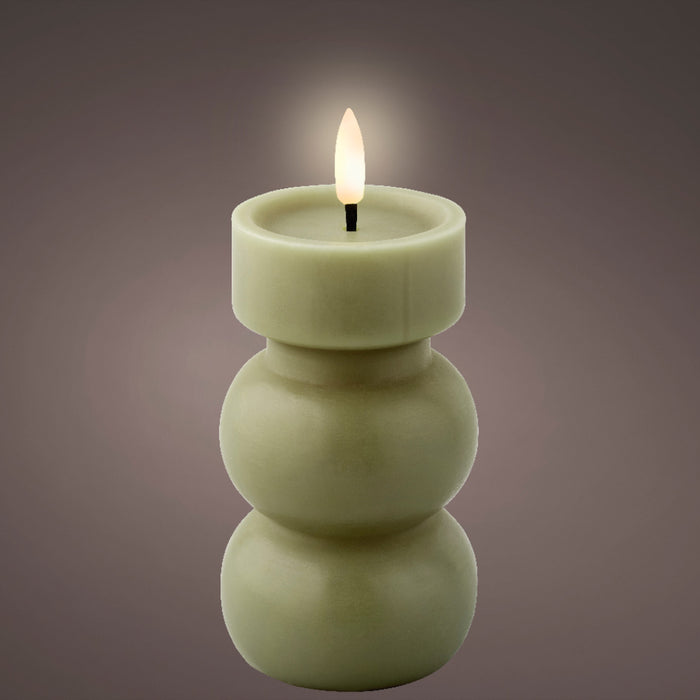 Kaemingk LED Wick Green Candle (15cm)