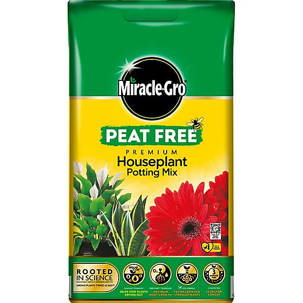 Miracle Gro Indoor Houseplant Peat Free Potting Mix 10Ltr