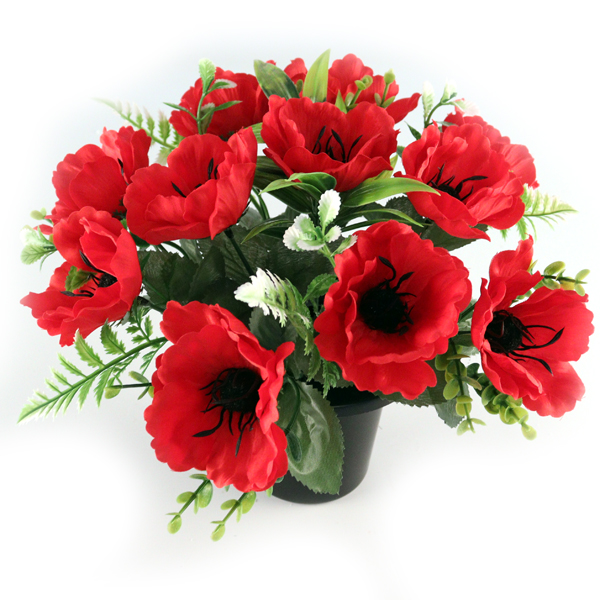 Jeno Floral Poppy Cemetery Pot