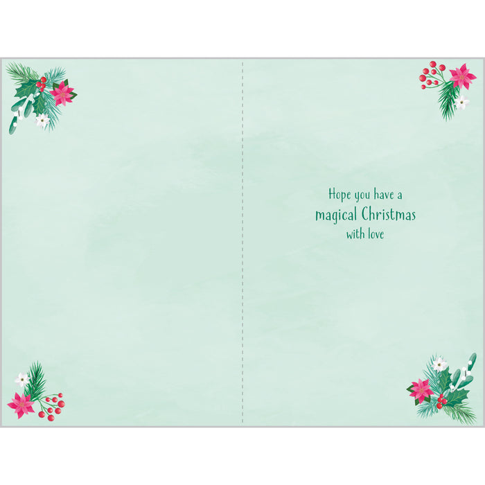 Abacus Xmas Singles Relation - Granddaughter Snowglobe With Deer