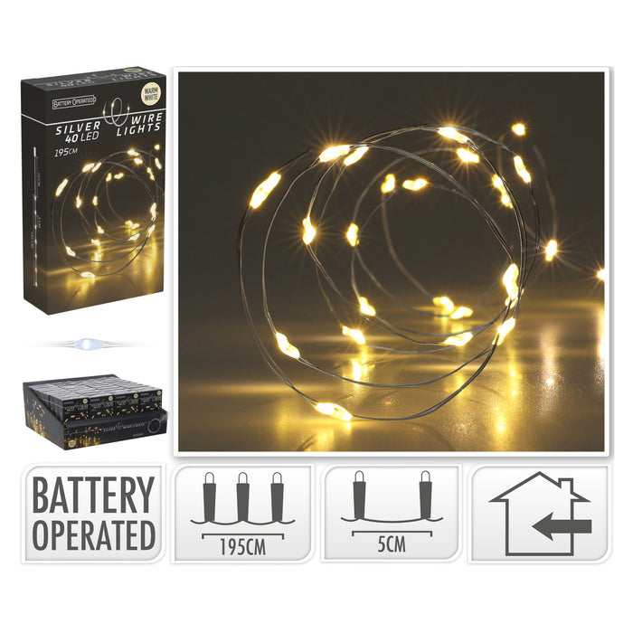 Koopman Silver Wire 40 LED Warm White B