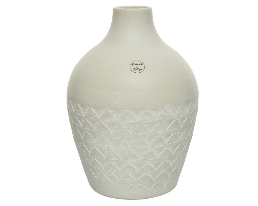 Kaemingk White Matt Terracotta Vase