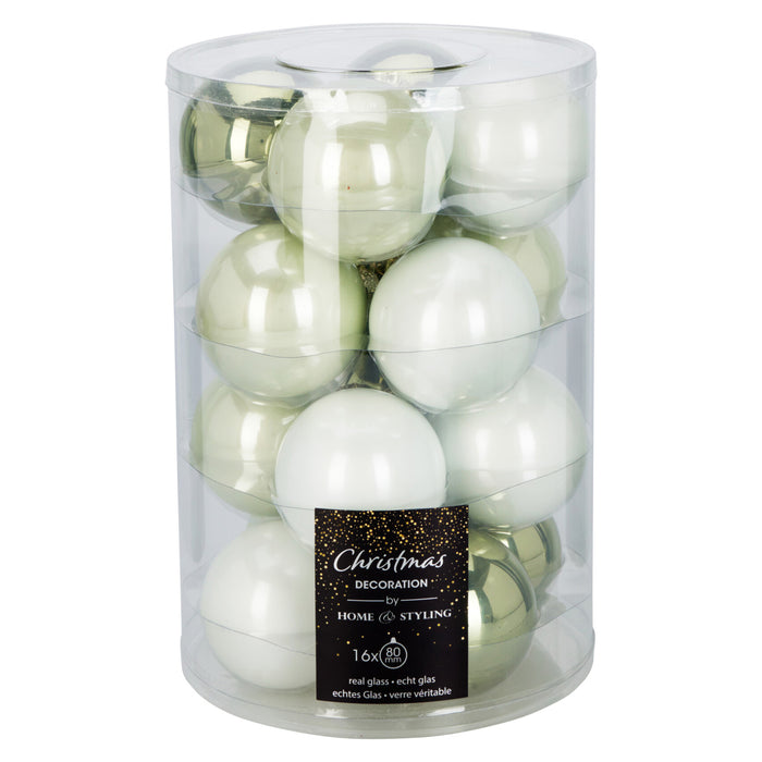 Koopman Xmass Ball 80Mm Set of 16 3-Colours Green