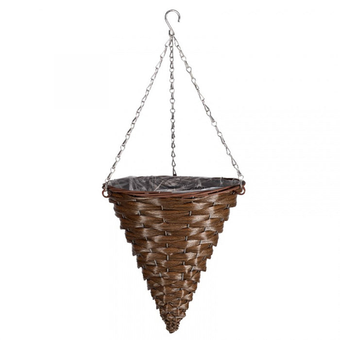 SmartGarden 14" Hazel Faux Rattan Cone