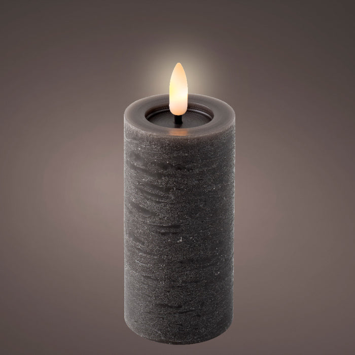 Kaemingk LED Wick Dark Brown Candle Flat Top (12.5cm)