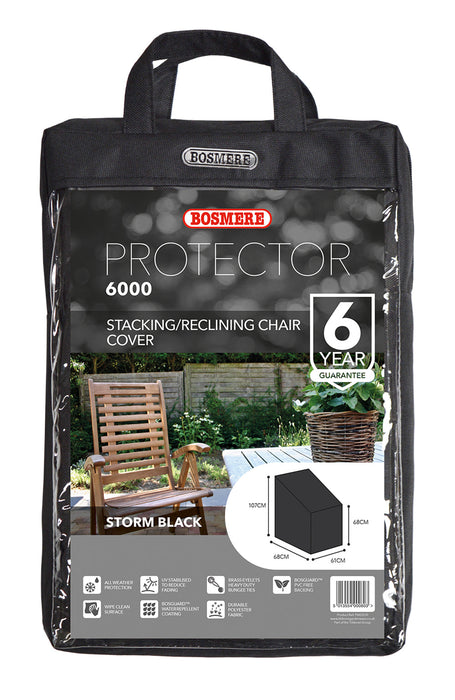 Bosmere Protector 6000 Stacking/Reclining Chair Cover - Storm Black