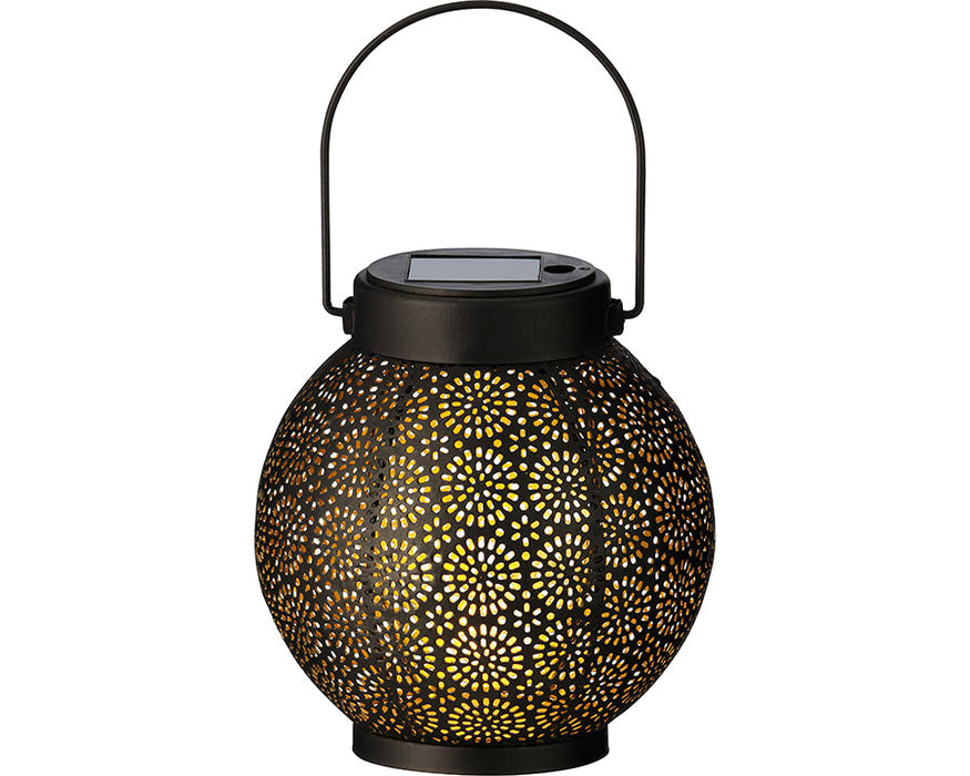 Kaemingk Majestic Sphere Metal Solar Lantern Black & Gold