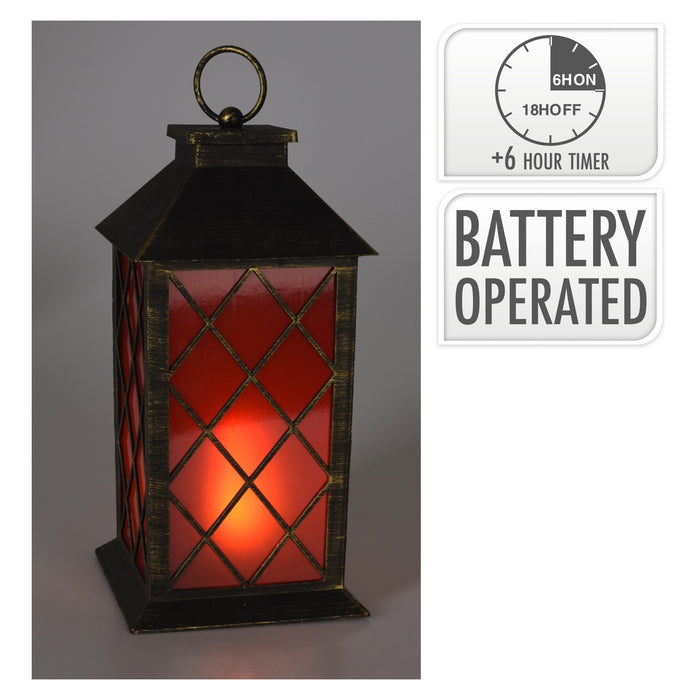 Koopman Lantern 28Cm Black B/O Led