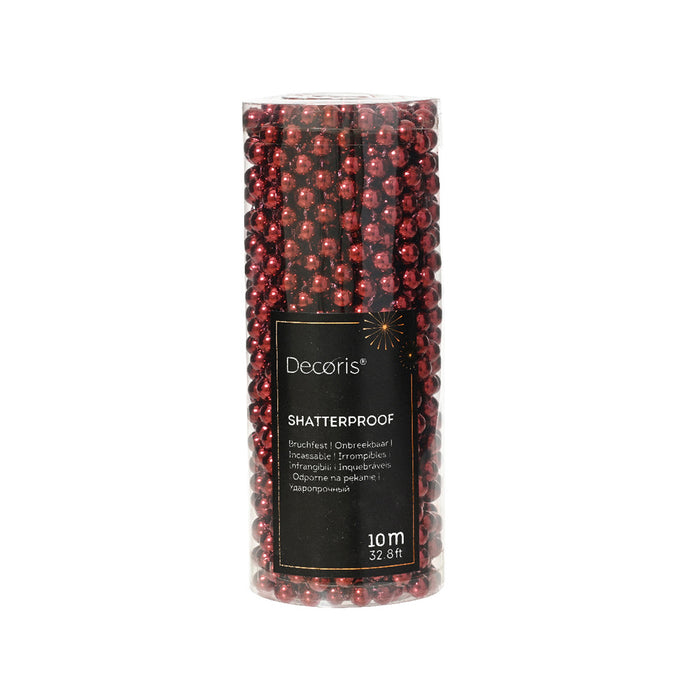 Kaemingk Bead Garland –  Shiny Oxblood (Dia.0.8Cm X L.1000Cm)