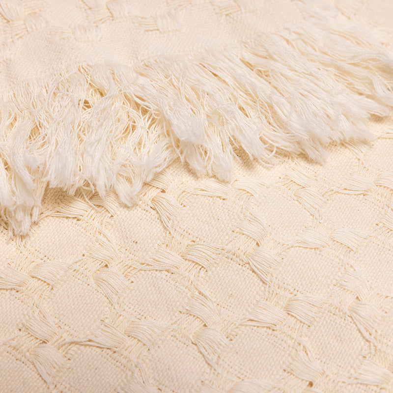 Kaemingk Cream Cotton Throw 127cm x 150cm