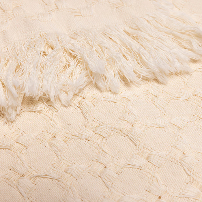 Kaemingk Cream Cotton Throw 127cm x 150cm