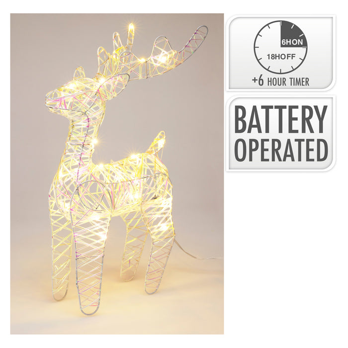 Koopman Reindeer 34Cm W LED White