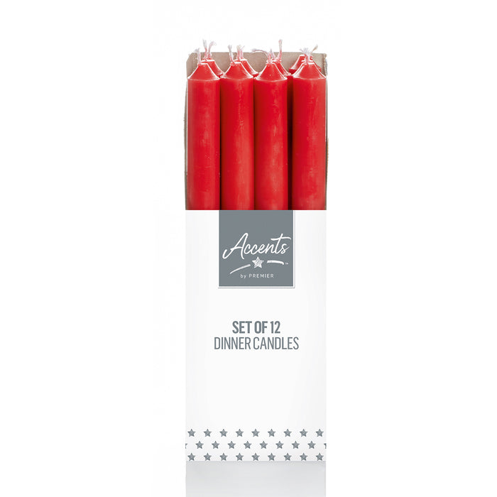 Premier Red Dinner Candles (25cm)