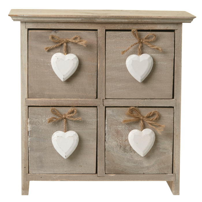 Heaven Sends Wood Four Drawer Heart Box