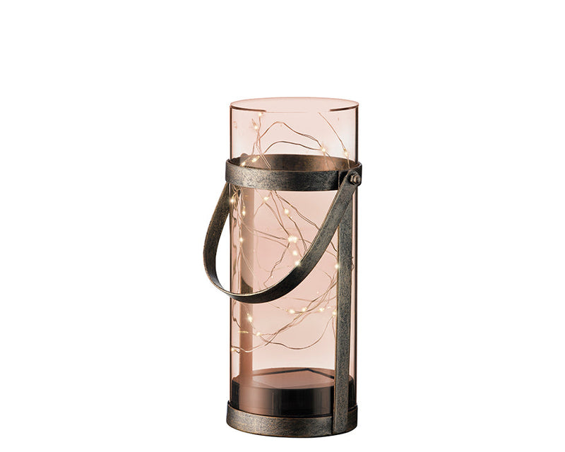 Kaemingk Virtus Solar Lantern Acrylic Amber