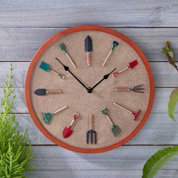 Outside In Garden Tools Wall Clock 12"