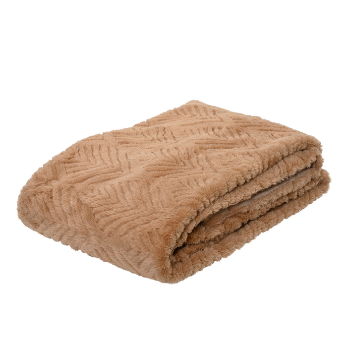 Kaemingk Brown Patterned Throw (L.130cm X W.170cm)