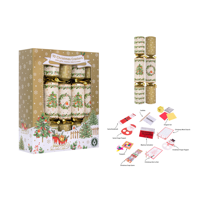 RSW 10 Family Robin & Wreath 12" Crackers