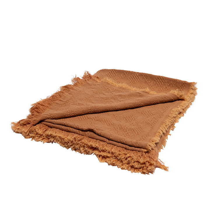 Kaemingk Cognac Cotton Throw 127cm x 150cm