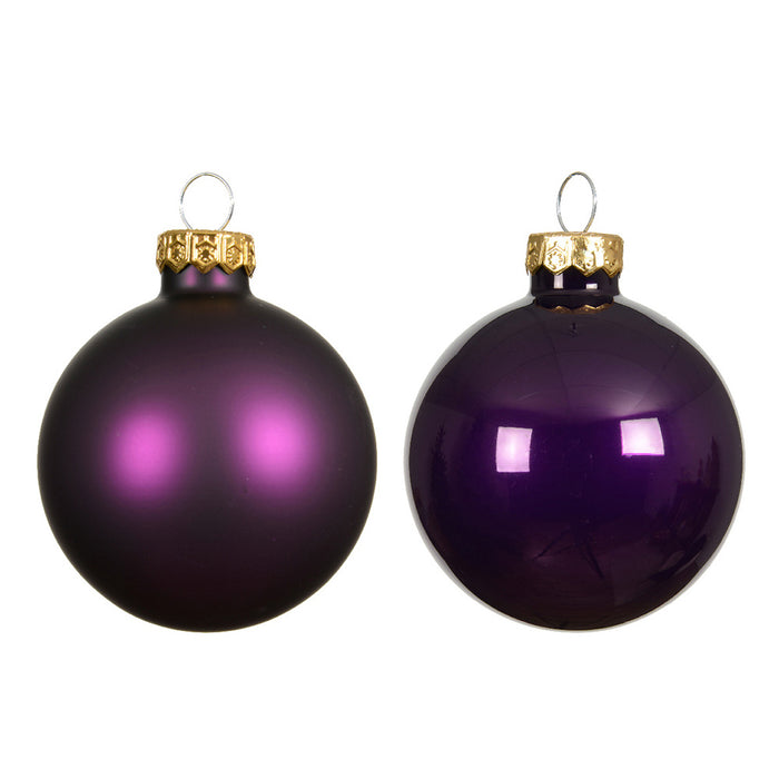 Kaemingk Baubles Glass Enamel - Matt Set Fig (Dia.8Cm)