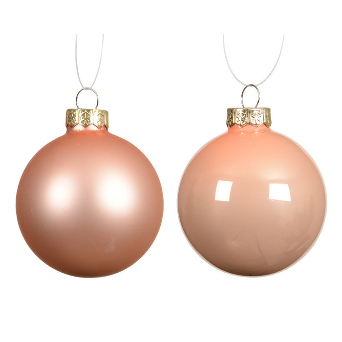 Kaemingk Glass Bauble – Peach Pearl, Plastic-Free (Dia.8Cm)